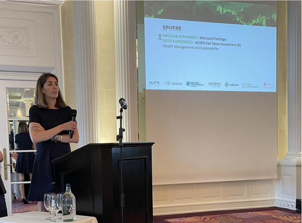 Angelika Hernández Dorendorf speaking at SPHERE Zürich